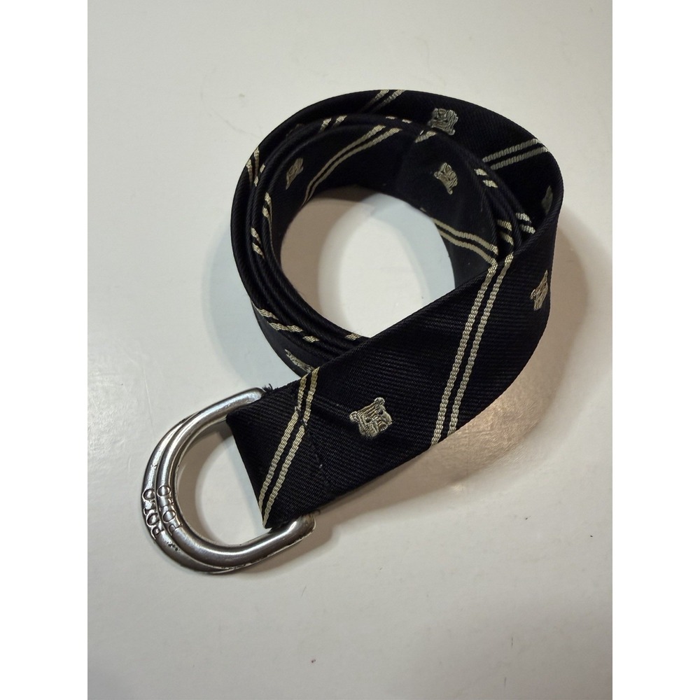Vintage Polo Ralph Lauren Ribbon D-Ring Bulldog Belt Rare
